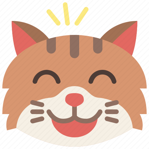 Cat, emoji, emotion, feeling, grinning, happy, smile icon - Download on Iconfinder