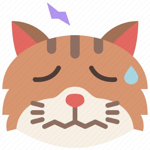 Animal, cat, emoji, emotion, feeling, pet, stressed icon - Download on Iconfinder