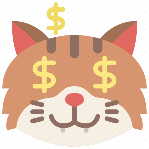 Animal, cat, emoji, emotion, feeling, money, rich icon - Download on Iconfinder
