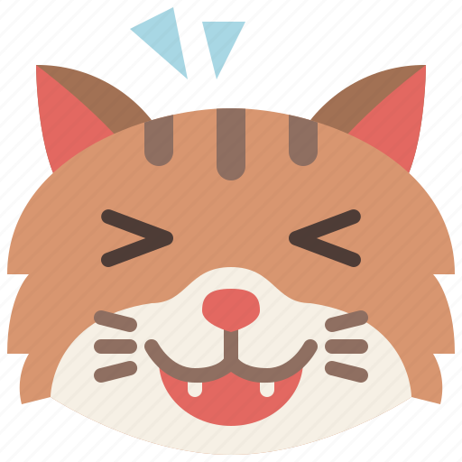 Cat, emoji, emotion, feeling, happy, laughing, pet icon - Download on Iconfinder