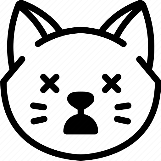 Cat, dead, emoji, emotion, expression, face, feeling icon - Download on Iconfinder