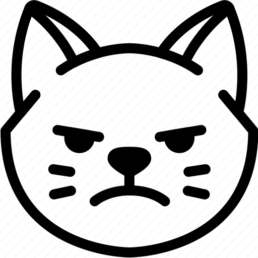 Cat, emoji, emotion, expression, face, feeling, mad icon - Download on Iconfinder