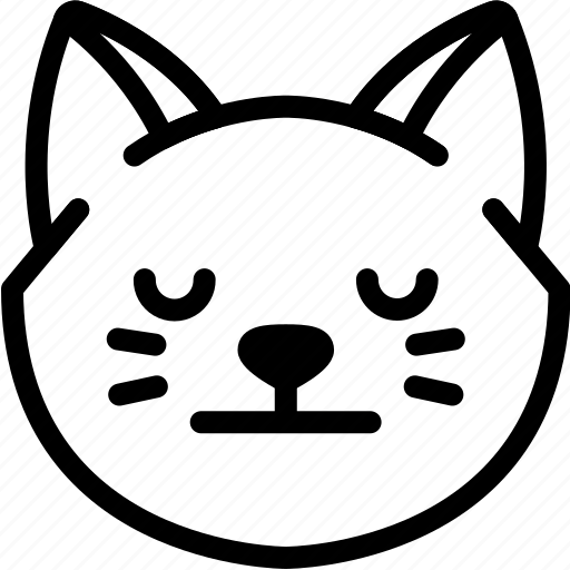 Cat, emoji, emotion, expression, face, feeling, neutral icon - Download on Iconfinder