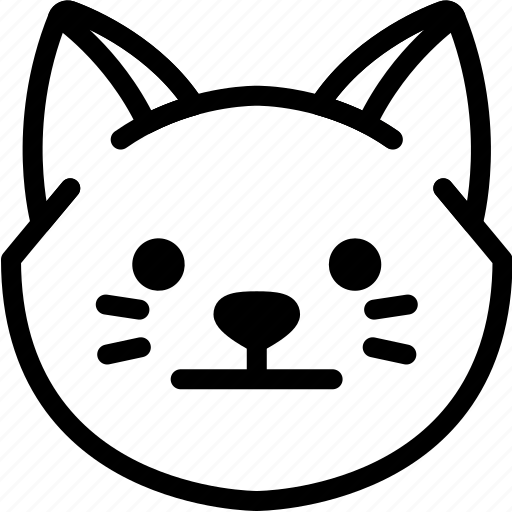 Cat, emoji, emotion, expression, face, feeling, neutral icon - Download on Iconfinder