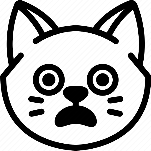Cat, emoji, emotion, expression, face, feeling, shocked icon - Download on Iconfinder