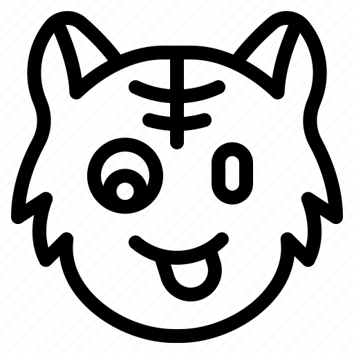Winking, cat, animal, wildlife, emoji icon - Download on Iconfinder
