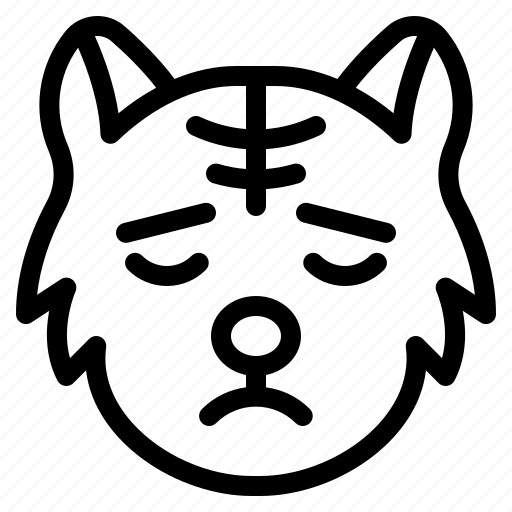 Calm, cat, animal, wildlife, emoji icon - Download on Iconfinder