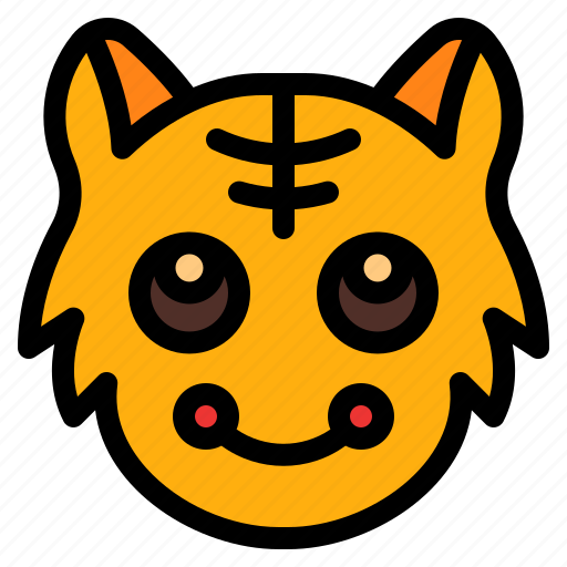 Blush, cat, animal, wildlife, emoji icon - Download on Iconfinder