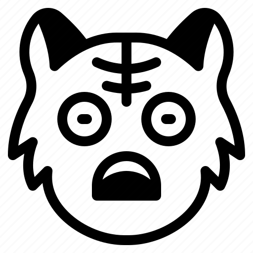 Nervous, cat, animal, wildlife, emoji icon - Download on Iconfinder