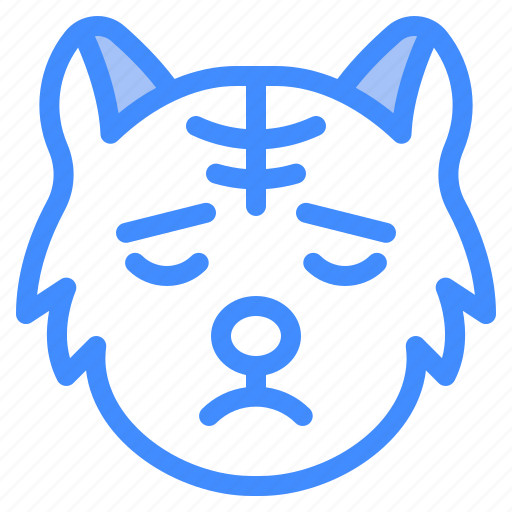 Calm, cat, animal, wildlife, emoji icon - Download on Iconfinder