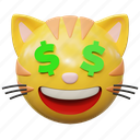 money, face, cat, emoticon, illustration, expresion, emoji, message, chat, conversation, seocial media, sticker, smiley 