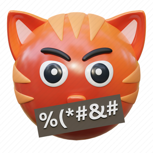 Cat, anger, face, emoticon, illustration, social media, sticker 3D illustration - Download on Iconfinder