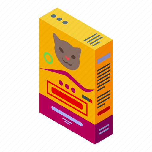 Kitten, food, pack, isometric icon - Download on Iconfinder
