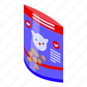 cat, feed, package, isometric