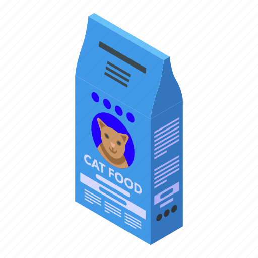 Cat, feed, bag, isometric icon - Download on Iconfinder