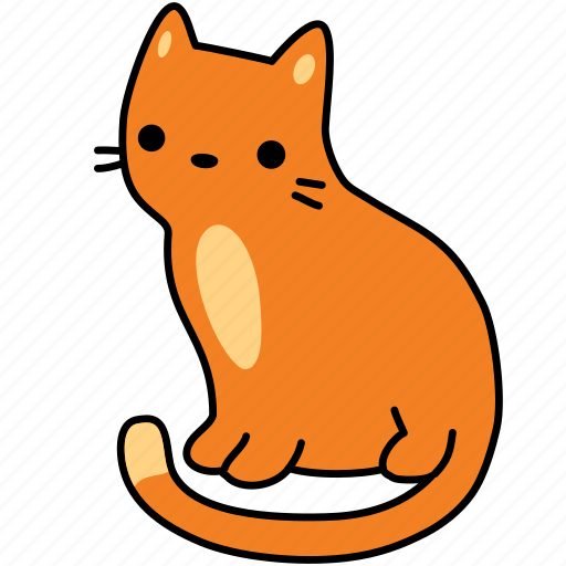 Animal, cat, feline, ginger, orange, pet, sit icon - Download on