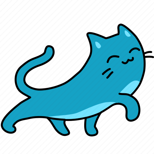 Animal, cat, feline, happy, pet, stretch, walk icon - Download on Iconfinder
