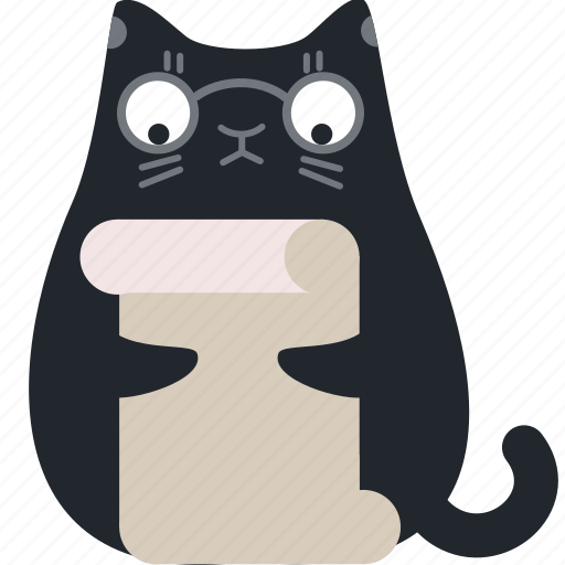 Cat, document, glasses, page, preview, read, review icon - Download on Iconfinder