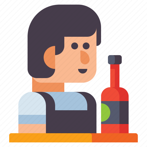 Bartender, male, beer, server, man, bottle icon - Download on Iconfinder