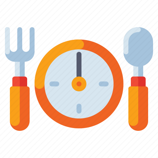 Lunch, time, clock, spoon, fork icon - Download on Iconfinder