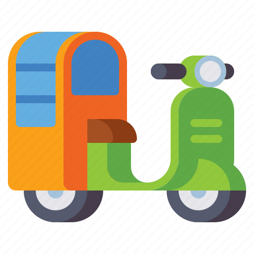Motorcycle, delivery, scooter, shipping, motorbike, transport, package icon - Download on Iconfinder