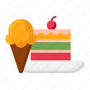 dessert, cake, ice cream, bakery