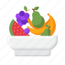 fruits, banana, watermelon, pear, grape