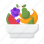 fruits, banana, watermelon, pear, grape 