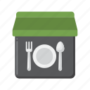 restaurant, place, cooking, food, spoon, fork, plate