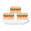 sandwich, tray, plate 