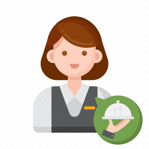 Server, female, woman, foods, serving icon - Download on Iconfinder