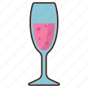 champagne, glass, glassware