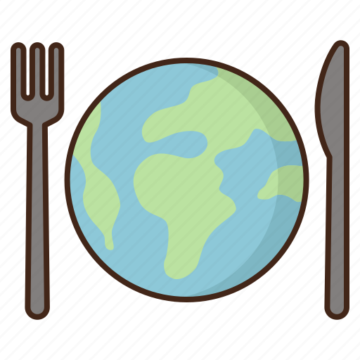 Global, cuisine, gastronomy, globe, fork, knife icon - Download on Iconfinder