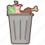 leftovers, trash, bin, rubbish, waste, food waste 