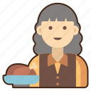 server, female, woman, serving, food