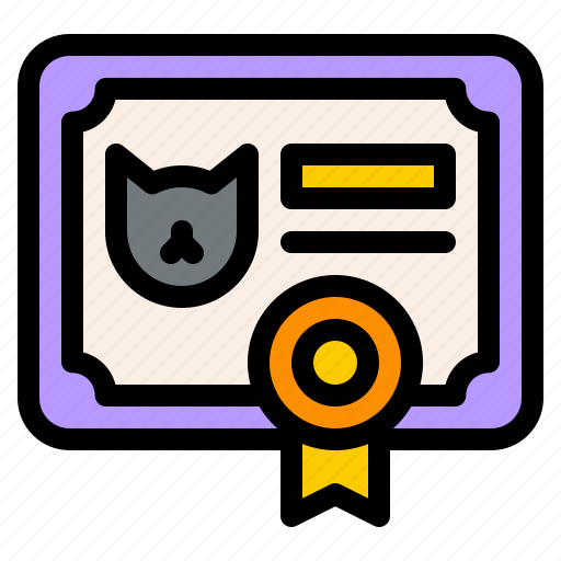 License, pet, cat, document, animals icon - Download on Iconfinder