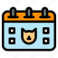 calendar, celebration, pets, cat, event 