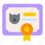license, pet, cat, document, animals 