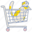 cat, shopping, cart, animal, art, doodle, cartoon, character, illustration 