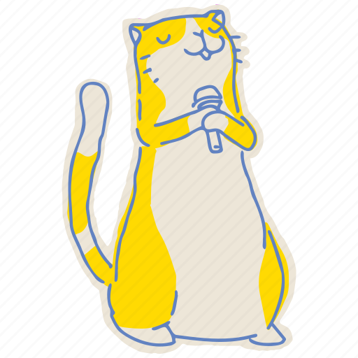 Cat, sing, singing, song, art, doodle, cartoon icon - Download on Iconfinder