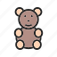 bear, bow, brown, small, stuffed, teddy, toy 