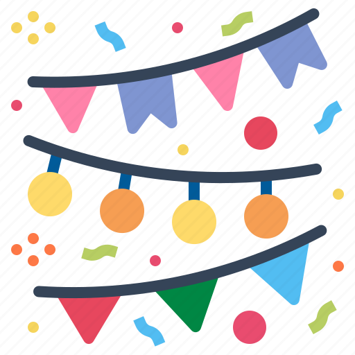 Garland, party, celebration, confetti, christmas, flower, festival icon - Download on Iconfinder