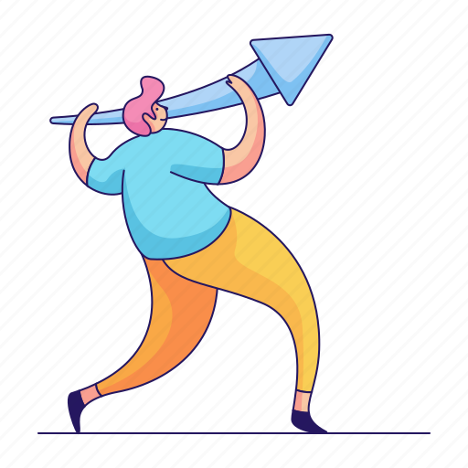 Character, builder, man, arrow, up, increase, upward illustration - Download on Iconfinder