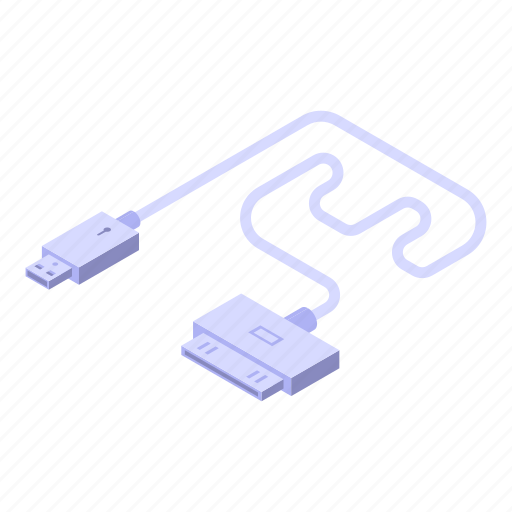 Tablet, usb, cable, charger, isometric icon - Download on Iconfinder
