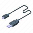 usb, cable, charger, isometric