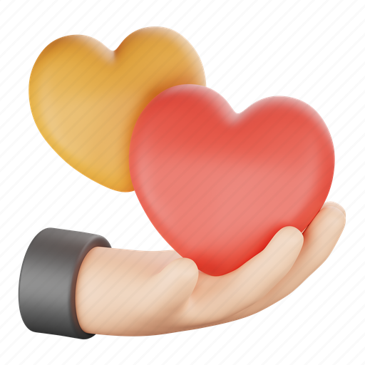 Giving, love, heart, affection, charity, donation, fundraising 3D illustration - Download on Iconfinder