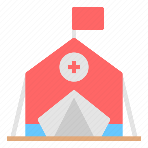 Medical, tent, red, cross, emergency, hospital, charity icon - Download on Iconfinder