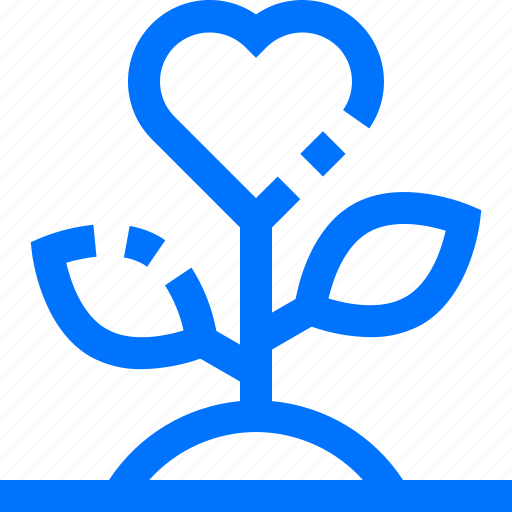 Charity, ecology, growth, heart, love, plant icon - Download on Iconfinder