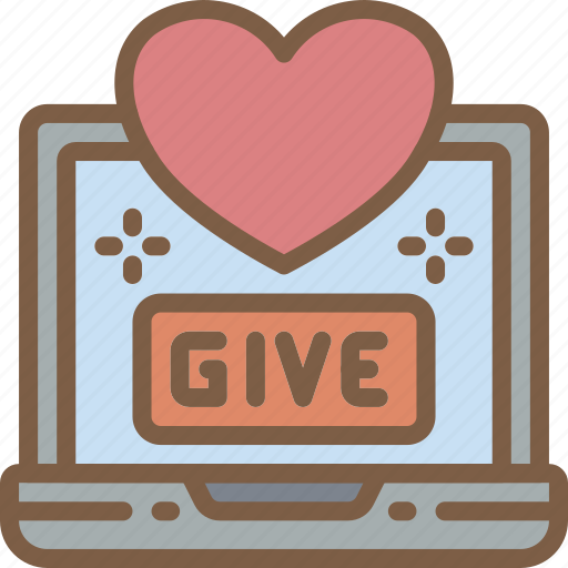 Care, charity, donation, give, laptop, love icon - Download on Iconfinder
