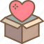 box, care, charity, donation, give, love 